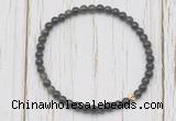 CGB7261 4mm tiny golden obsidian beaded meditation yoga bracelets