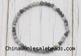 CGB7275 4mm tiny black water jasper beaded meditation yoga bracelets