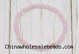 CGB7287 4mm tiny rose quartz beaded meditation yoga bracelets