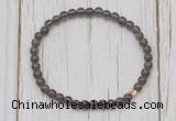 CGB7290 4mm tiny smoky quartz beaded meditation yoga bracelets