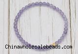 CGB7291 4mm tiny light amethyst beaded meditation yoga bracelets