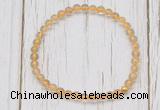 CGB7298 4mm tiny citrine beaded meditation yoga bracelets