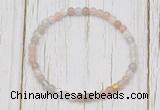 CGB7303 4mm tiny rainbow moonstone beaded meditation yoga bracelets