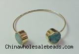 CGB733 15mm coin druzy agate gemstone bangles wholesale