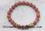 CGB7352 8mm red jasper bracelet with buddha for men or women