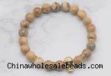 CGB7357 8mm picture jasper bracelet with skull for men or women