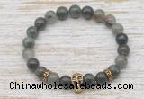 CGB7363 8mm blood jasper bracelet with skull for men or women