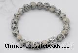 CGB7368 8mm dalmatian jasper bracelet with buddha for men or women