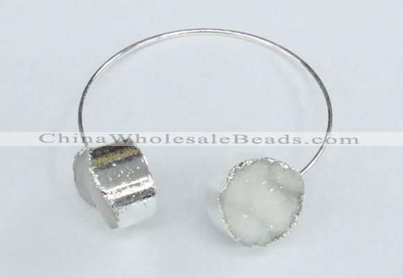 CGB738 20mm coin druzy agate gemstone bangles wholesale