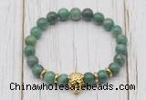 CGB7381 8mm African jade bracelet with tiger head for men or women