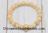 CGB7382 8mm honey jade bracelet with tiger head for men or women