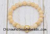 CGB7382 8mm honey jade bracelet with tiger head for men or women