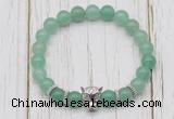 CGB7385 8mm green aventurine bracelet with leopard head for men or women