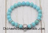 CGB7392 8mm blue howlite bracelet with tiger head for men or women