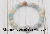 CGB7393 8mm amazonite bracelet with tiger head for men or women