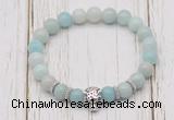 CGB7394 8mm amazonite bracelet with tiger head for men or women