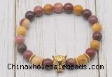 CGB7398 8mm mookaite bracelet with leopard head for men or women