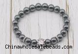 CGB7407 8mm hematite bracelet with tiger head for men or women