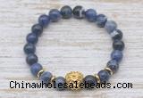 CGB7416 8mm sodalite bracelet with lion head for men or women