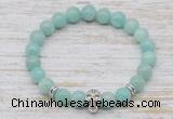 CGB7420 8mm peru amazonite bracelet with skull for men or women