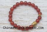 CGB7447 8mm red agate bracelet with buddha for men or women