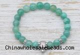 CGB7449 8mm peafowl agate bracelet with tiger head for men or women