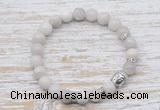 CGB7455 8mm white crazy lace agate bracelet with buddha for men or women