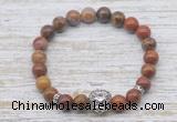 CGB7463 8mm red moss agate bracelet with lion head for men or women