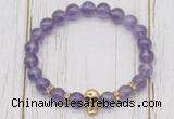 CGB7489 8mm amethyst bracelet with skull for men or women