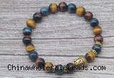 CGB7521 8mm colorfull tiger eye bracelet with buddha for men or women