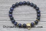 CGB7523 8mm purple tiger eye bracelet with tiger head for men or women