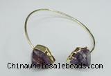 CGB768 13*18mm - 15*20mm faceted nuggets amethyst gemstone bangles