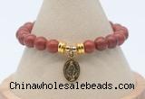 CGB7752 8mm red jaspe bead with luckly charm bracelets