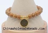 CGB7759 8mm wooden jasper bead with luckly charm bracelets