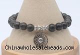 CGB7760 8mm coffee jasper bead with luckly charm bracelets