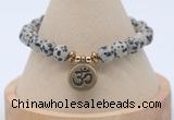 CGB7768 8mm dalmatian jasper bead with luckly charm bracelets