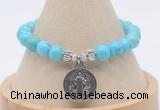 CGB7792 8mm blue howlite bead with luckly charm bracelets