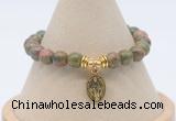 CGB7797 8mm unakite bead with luckly charm bracelets wholesale