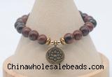 CGB7803 8mm mahogany obsidian bead with luckly charm bracelets