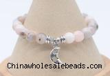 CGB7812 8mm natural pink opal bead with luckly charm bracelets