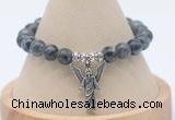 CGB7826 8mm black labradorite bead with luckly charm bracelets