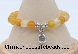 CGB7841 8mm yellow banded agate bead with luckly charm bracelets