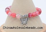 CGB7842 8mm red banded agate bead with luckly charm bracelets