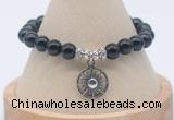 CGB7846 8mm black onyx bead with luckly charm bracelets