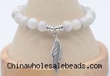 CGB7855 8mm white crazy lace agate bead with luckly charm bracelets