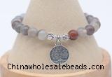 CGB7859 8mm Botswana agate bead with luckly charm bracelets