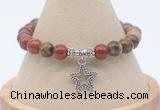 CGB7863 8mm red moss agate bead with luckly charm bracelets