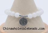 CGB7871 8mm white jade bead with luckly charm bracelets