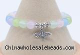 CGB7873 8mm colorful candy jade bead with luckly charm bracelets