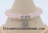 CGB7886 8mm rose quartz bead with luckly charm bracelets